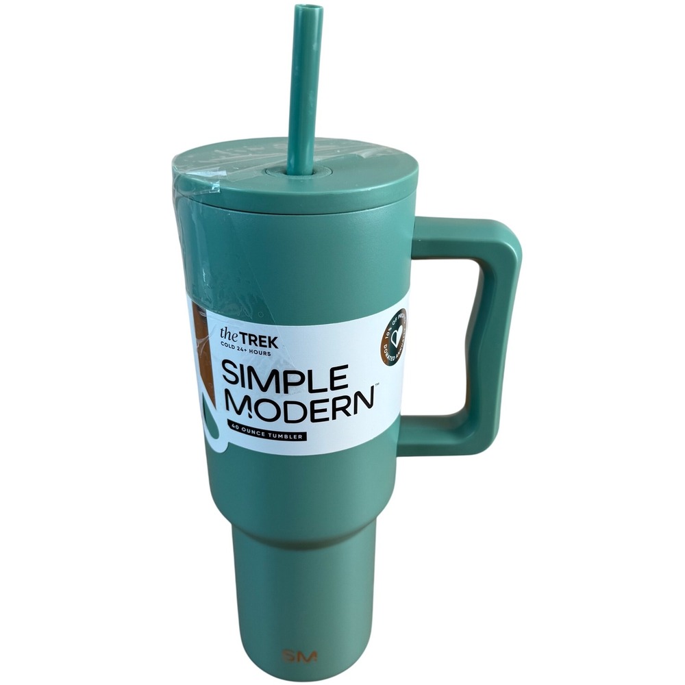 SALE Simple Modern The Trek 40 Oz Tumbler With Handle And Straw Teal Green